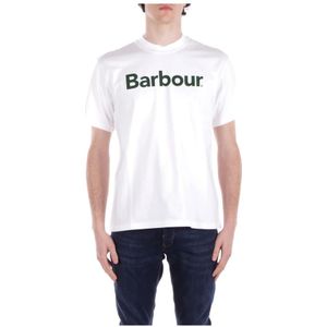 Barbour, Heren, Tops, Wit, Maat: S Katoen,