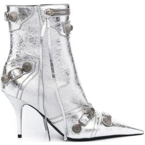 Balenciaga Zilveren Metallic Enkellaarzen , Gray , Dames , Maat: 36 EU