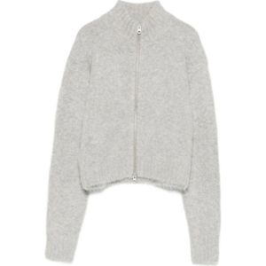 Samsøe Samsøe, Dames, Truien, Grijs, Maat: L Leer,