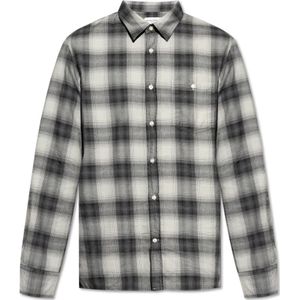 Officine Générale, Heren, Overhemden, Grijs, Maat: S Katoen,