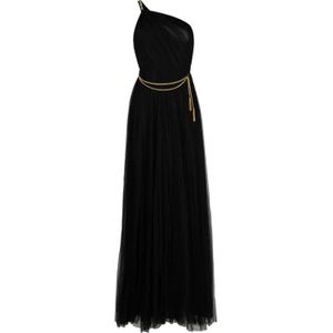 Elisabetta Franchi, Dames, Jurken, Zwart, Maat: XS Tulle,
