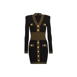 Balmain Gebreide jurk , Black , Dames , Maat: 2XS