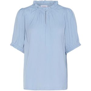 Saint Tropez, Dames, Blouses & Shirts, Blauw, Maat: L Poliester,
