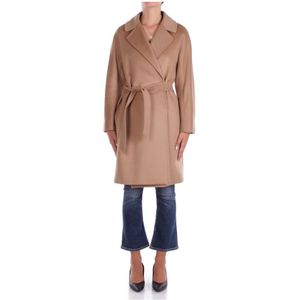 Weekend Max Mara, Dames, Mantels, Bruin, Maat: S Wol,