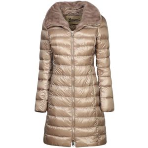 Herno, Dames, Mantels, Beige, Maat: S Polyamide,