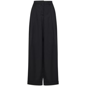 Moschino, Dames, Broeken, Zwart, Maat: XS Wol,