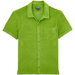 Vilebrequin, Heren, Overhemden, Groen, Maat: S Katoen,