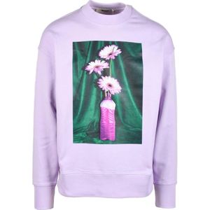 Msgm, Heren, Sweatshirts & Hoodies, Paars, Maat: XS Katoen,
