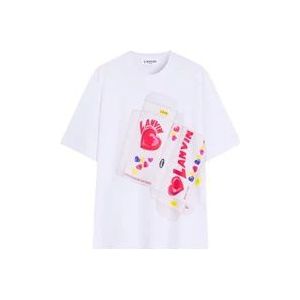 Lanvin Snoep Print T-shirt , White , Heren , Maat: XS