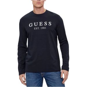 Guess, Heren, Tops, Blauw, Maat: 2XL Katoen,
