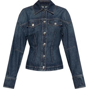 Sportmax, Dames, Jassen, Blauw, Maat: 2XS Denim,