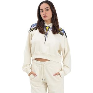 Marcelo Burlon, Dames, Sweatshirts & Hoodies, Beige, Maat: M Katoen,