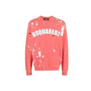 Dsquared2 Koraalrode Oversized Sweater , Red , Heren , Maat: L