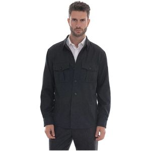 Canali, Heren, Jassen, Zwart, Maat: XL Wol,