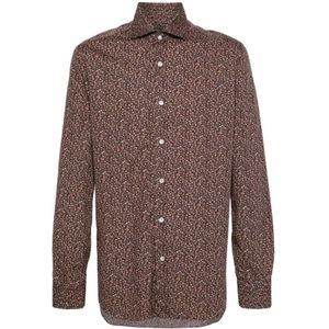Barba, Heren, Overhemden, Bruin, Maat: 4XL Katoen,
