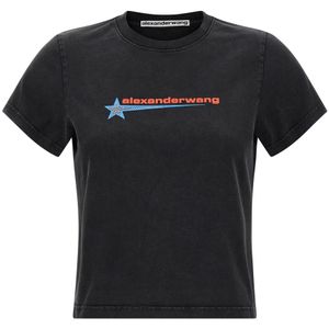 Alexander Wang, Dames, Tops, Zwart, Maat: S Katoen,