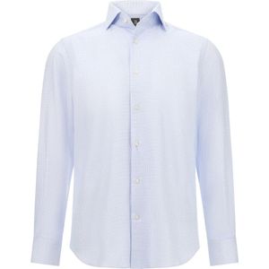 Boggi Milano - Regular Fit - Overhemd - Blauw - Katoenen Twill