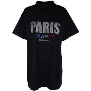 Balenciaga, Dames, Tops, Zwart, Maat: S Katoen,