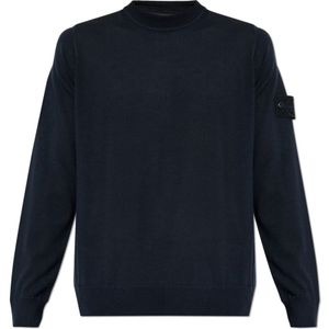 Stone Island, Heren, Truien, Blauw, Maat: L Wol,