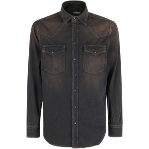 Dondup, Heren, Overhemden, Bruin, Maat: M Katoen,