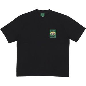 Guess, Heren, Tops, Zwart, Maat: L Katoen,