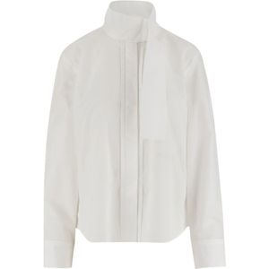 Patou, Dames, Blouses & Shirts, Wit, Maat: S Katoen,