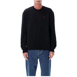 Ami Paris, Heren, Sweatshirts & Hoodies, Zwart, Maat: XL Katoen,