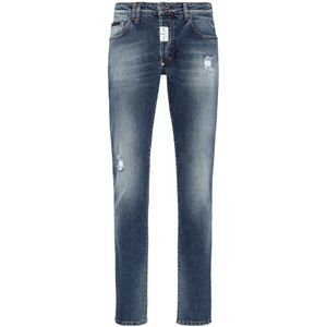 Philipp Plein, Heren, Jeans, Blauw, Maat: W28 Denim,