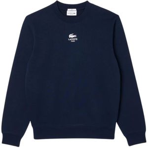 Lacoste, Heren, Sweatshirts & Hoodies, Blauw, Maat: M Katoen,