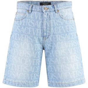 Versace, Heren, Korte broeken, Blauw, Maat: W32 Denim,