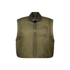 Ganni Gewatteerd Vest , Green , Dames , Maat: 2XS