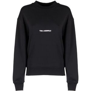 Karl Lagerfeld, Dames, Sweatshirts & Hoodies, Zwart, Maat: S Katoen,