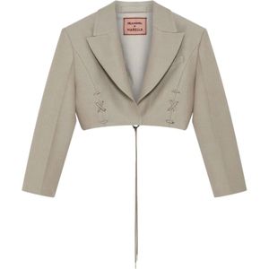 Marella, Dames, Jassen, Beige, Maat: S Wol,