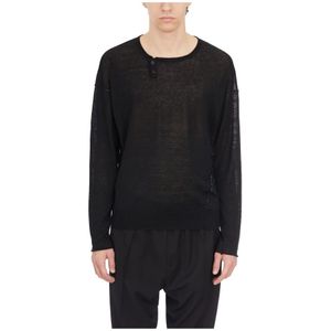 Isabel Benenato, Heren, Truien, Zwart, Maat: M Linnen,