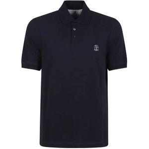 Brunello Cucinelli, Heren, Tops, Blauw, Maat: L Katoen,