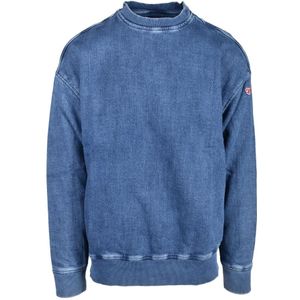 Diesel, Heren, Sweatshirts & Hoodies, Blauw, Maat: M Denim,