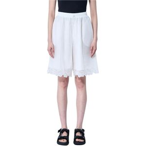 Cecilie Bahnsen, Dames, Korte broeken, Wit, Maat: S Polyamide,