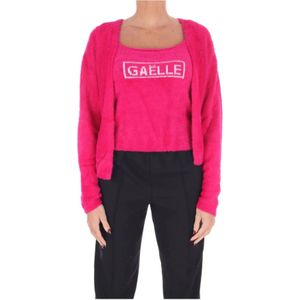 Gaëlle Paris, Dames, Truien, Roze, Maat: XS Nylon,