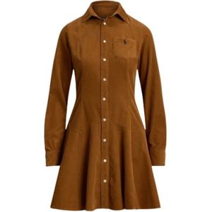 Polo Ralph Lauren, Dames, Jurken, Beige, Maat: M Katoen,