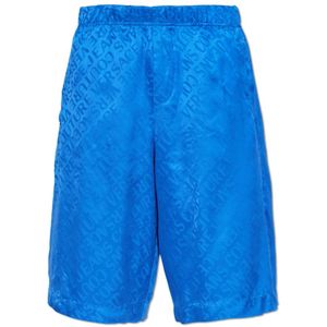Versace Jeans Couture, Heren, Korte broeken, Blauw, Maat: M Satijn,