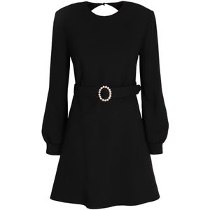 Saint Laurent - Stijlvolle Crepe Jurk - Zwart - Dames