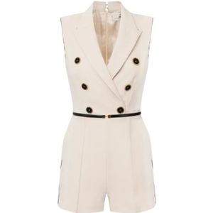 Elisabetta Franchi, Dames, Jumpsuits & Playsuits, Beige, Maat: XS Leer,