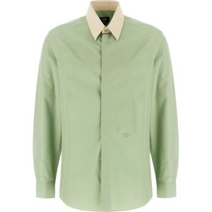 Fendi, Heren, Overhemden, Groen, Maat: L