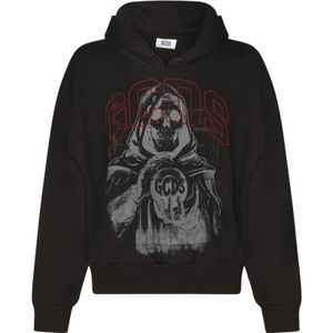 Gcds, Heren, Sweatshirts & Hoodies, Zwart, Maat: L