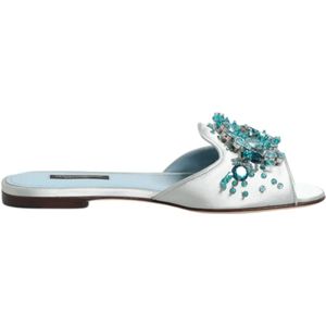Dolce & Gabbana, Dames, Schoenen, Blauw, Maat: 36 1/2 EU Leer,