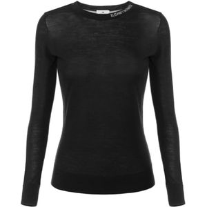 Elisabetta Franchi, Dames, Truien, Zwart, Maat: S Wol,