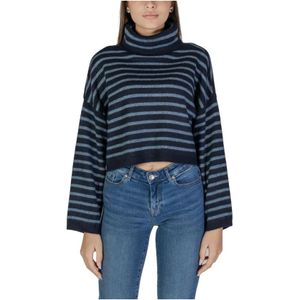Only, Dames, Truien, Blauw, Maat: M Acryl,