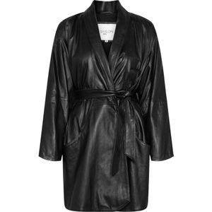 Envelope 1976, Dames, Mantels, Zwart, Maat: M Leer,