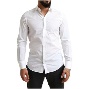 Dolce & Gabbana, Heren, Overhemden, Wit, Maat: M Katoen,