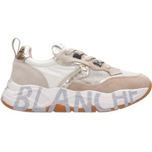 Voile Blanche - Sneakers - Beige - Dames - Suède - Met Contraststiksels en Logo